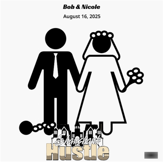 Bob and Nicole Wedding Custom Light Box 3D Design